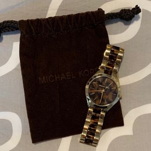 Michael Kors Women’s Tortoise & Gold-Toned Watch